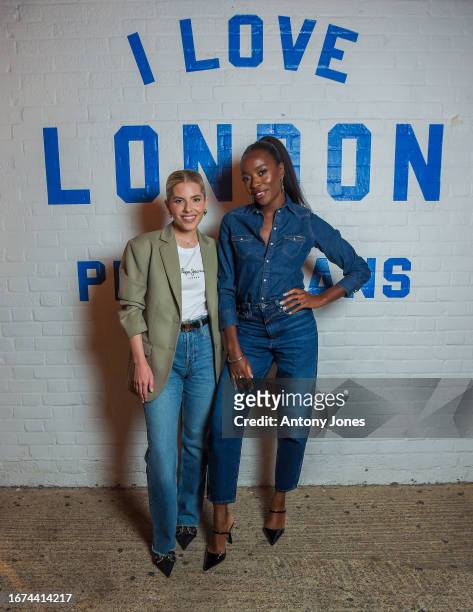 Mollie King and AJ Odudu attends the Pepe Jeans London 50th Anniversary on September 17, 2023 in London, England.