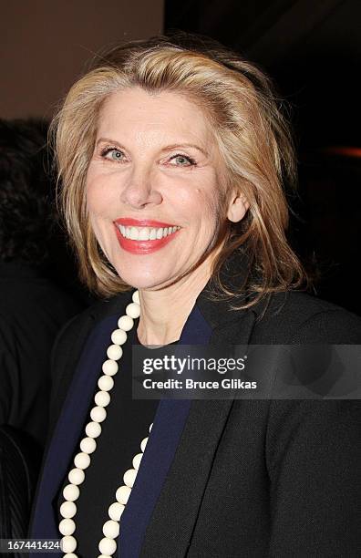 Christine Baranski attends the "I'll Eat You Last: A Chat With Sue Mengers" Broadway opening night at The Booth Theater on April 24, 2013 in New York...