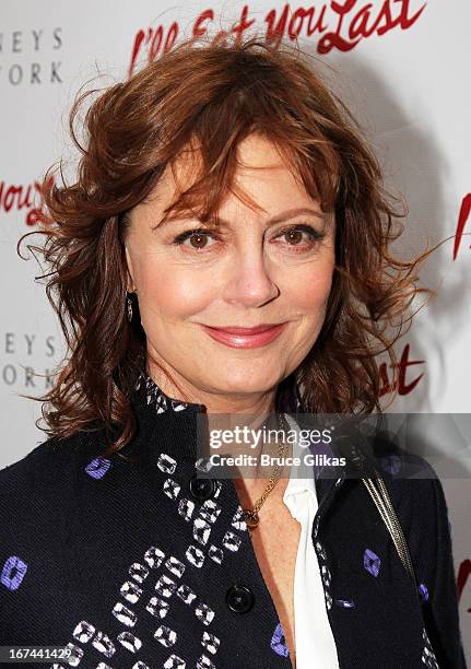 Susan Sarandon attends the "I'll Eat You Last: A Chat With Sue Mengers" Broadway opening night at The Booth Theater on April 24, 2013 in New York...