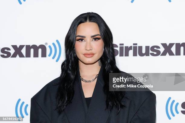 Demi Lovato visits SiriusXM Studios on September 11, 2023 in New York City.