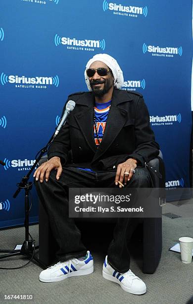 Rapper and record producer Snoop Lion makes a surprise visit to "SiriusXM's Town Hall with Cheech & Chong" moderated by Artie Lange at the SiriusXM...