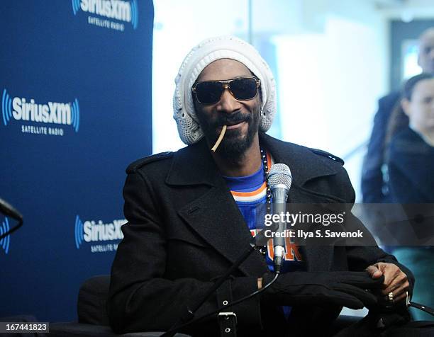 Rapper and record producer Snoop Lion makes a surprise visit to "SiriusXM's Town Hall with Cheech & Chong" moderated by Artie Lange at the SiriusXM...