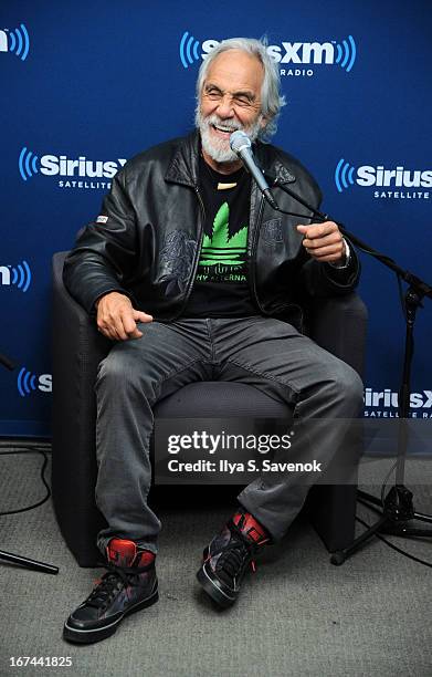 Comedian Tommy Chong attends "SiriusXM's Town Hall with Cheech & Chong" moderated by Artie Lange at the SiriusXM Studios on April 25, 2013 in New...