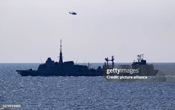 September 2023, Latvia, Ventspils : Warships from various nations are taking part in the major maritime maneuver "Northern Coasts 23" in the Baltic...