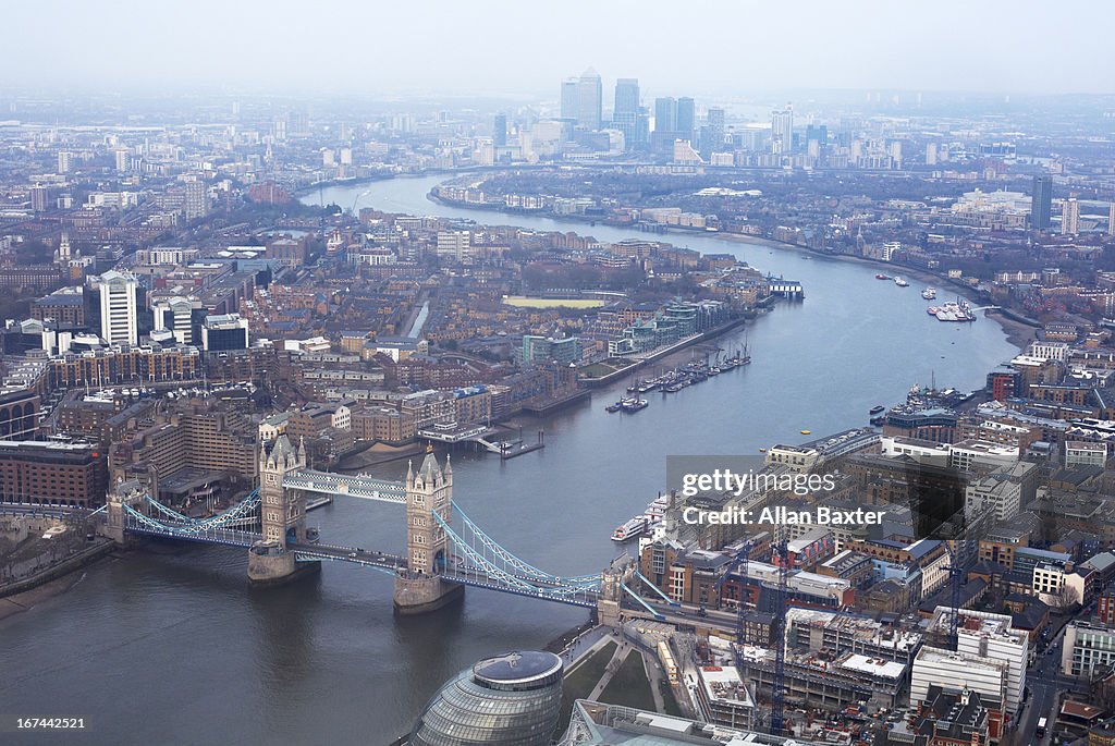 Elevated view of East London
