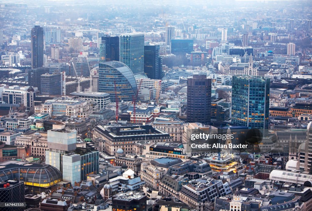 Elevated view of the City of London