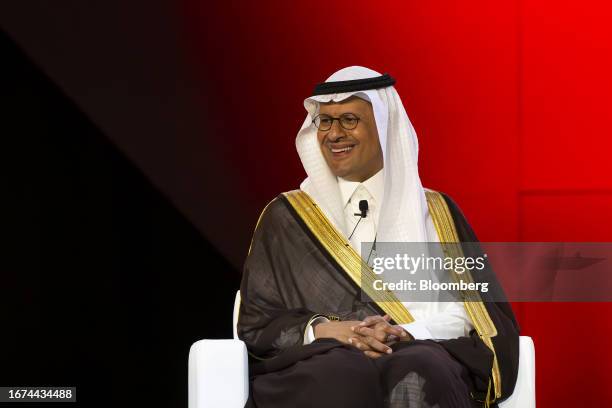 Prince Abdulaziz bin Salman, Saudi Arabia's energy minister, speaks during the 24th World Petroleum Congress in Calgary, Alberta, Canada, on Monday,...