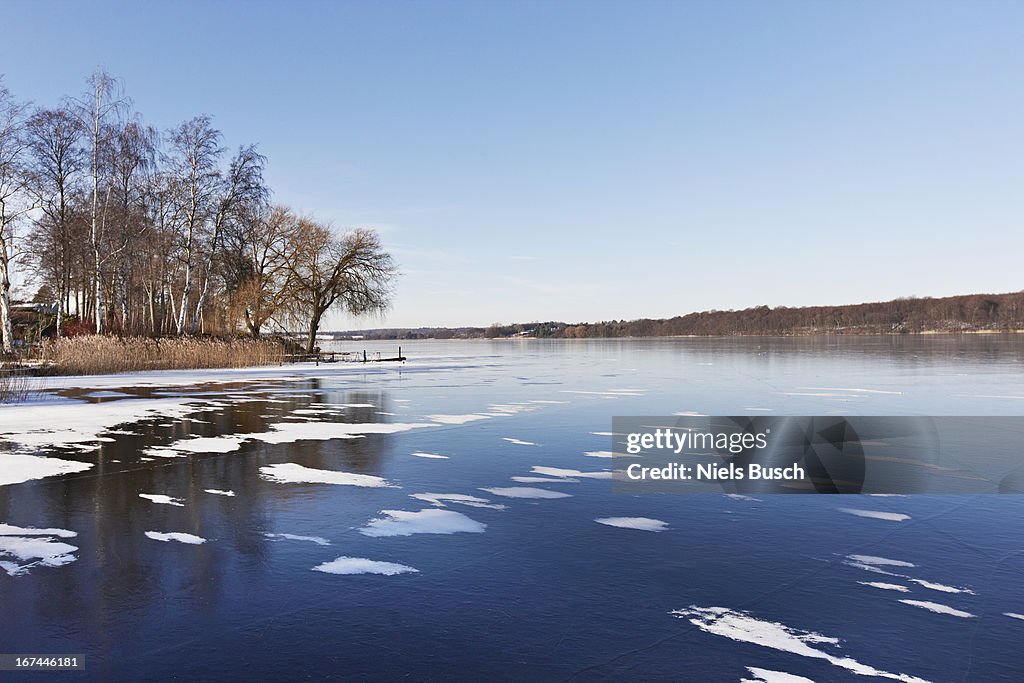 Idyllic frozen lake