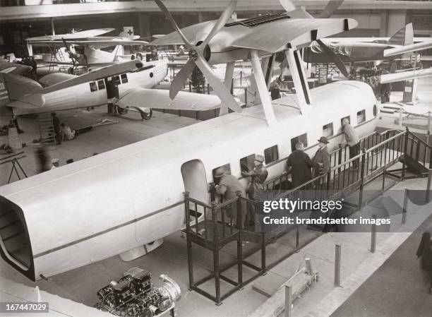 One of the exhibition halls of the International aircraft exhibition at Kaiserdamm in Berlin. It was the first aircraft exhibition after the First...