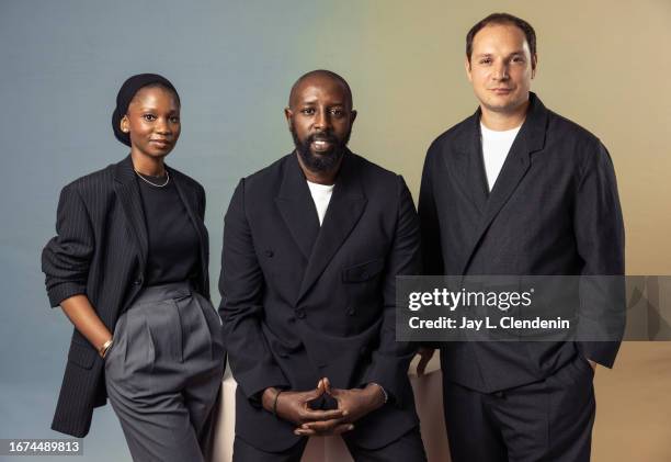 Actor Anta Diaw, director Ladj Ly and actor Alexis Manenti of 'Les Indésirables' are photographed for Los Angeles on September 8, 2023 at the Toronto...