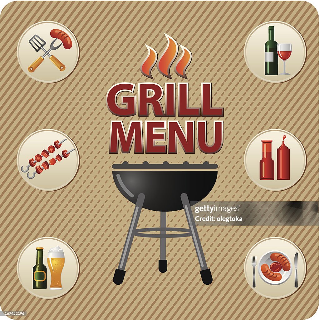 Grill menu card design