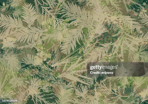 seamless camouflaged plants background - vertical garden stock illustrations