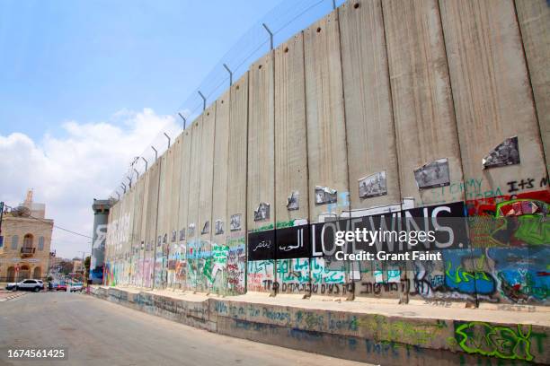 israel, west bank wall. - west bank judean bildbanksfoton och bilder