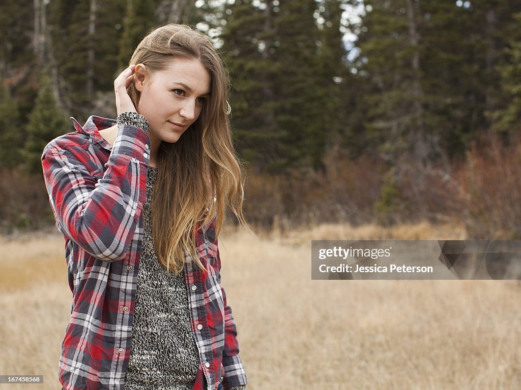 USA, Utah, Salt Lake City, portrait of young woman in non-urban scene