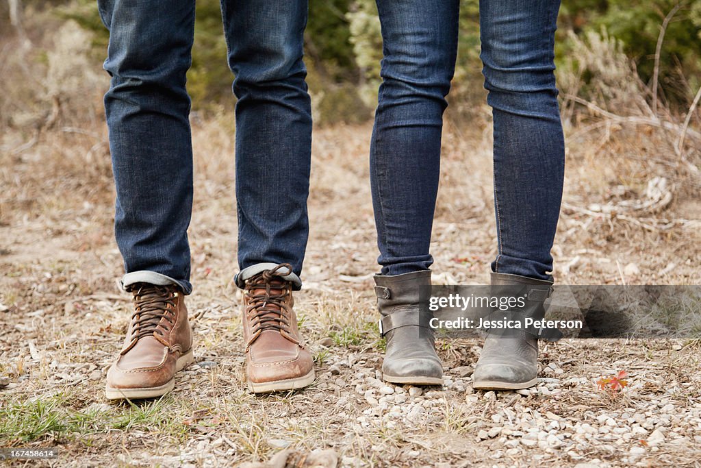 USA, Utah, Salt Lake City, low section of young people in denim jeans