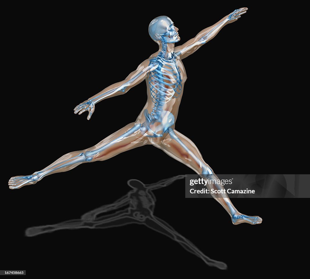 Digitally generated image of human representation dancing ballet