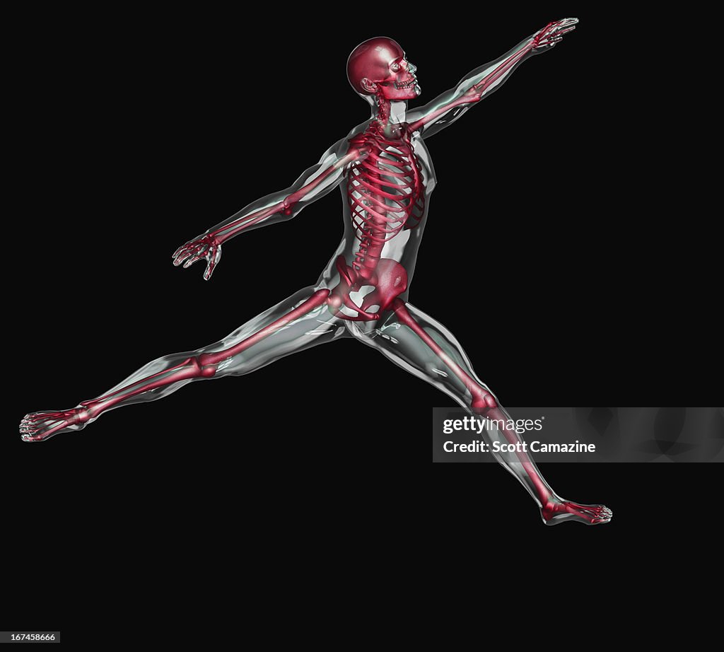 Digitally generated image of human representation dancing ballet
