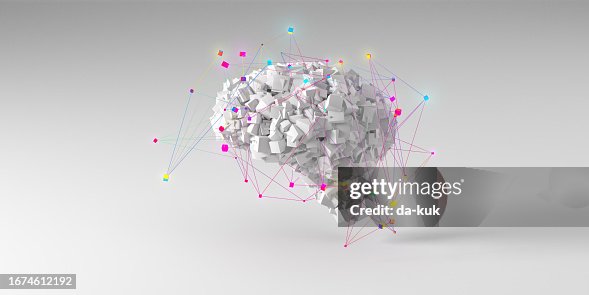 Geometric Brain / Artificial Intelligence background 3D render Geometric Brain / Artificial Intelligence background 3D render