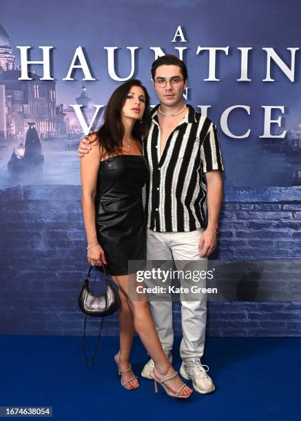 Yasmin Jane and George Shelley attend the Special Screening of 20th Century Studios' "A Haunting in Venice" at Odeon Luxe, Leicester Square on...