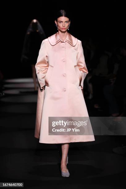 Model walks the runway at the Altuzarra fashion show during New York Fashion Week The Shows at New York Public Library on September 11, 2023 in New...