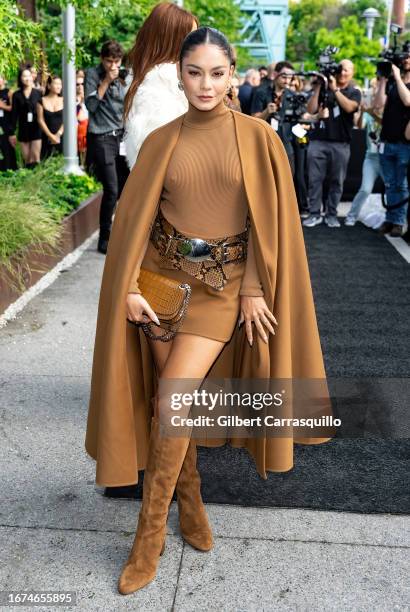 Vanessa Hudgens is seen arriving to the Michael Kors Collection Spring/Summer 2024 Runway Show during New York Fashion Week at Domino Park on...