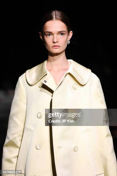 Model walks the runway at the Altuzarra fashion show during New York Fashion Week The Shows at New York Public Library on September 11, 2023 in New...