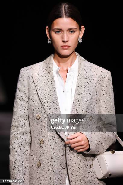 Model walks the runway at the Altuzarra fashion show during New York Fashion Week The Shows at New York Public Library on September 11, 2023 in New...