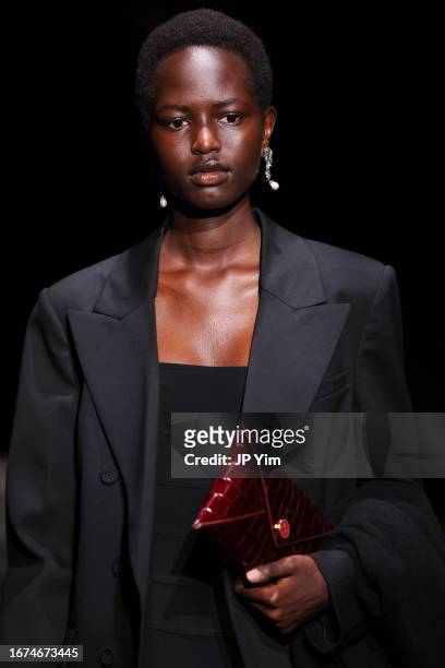 Model walks the runway at the Altuzarra fashion show during New York Fashion Week The Shows at New York Public Library on September 11, 2023 in New...
