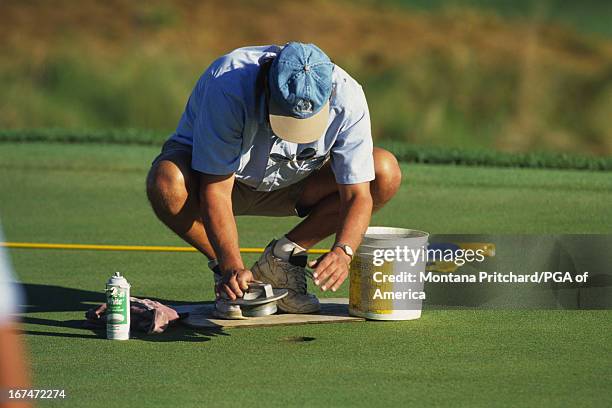 Golf Course maintenance during the 78th PGA Championship held at Valhalla Golf Club in Louisville, Kentucky. Sunday, April 11, 1996. .