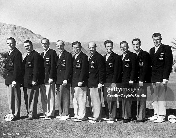 European Team; Harry Weetman, Harry Bradshaw, Eric Brown, Johnny Fallon, Dai Rees, Syd S. Scott, Ken Bousfield, Arthur Lees, George Hall, and John R....