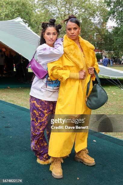 Mabel and Neneh Cherry attend the Burberry Spring Summer 2024 show during London Fashion Week on September 18, 2023 in London, England.