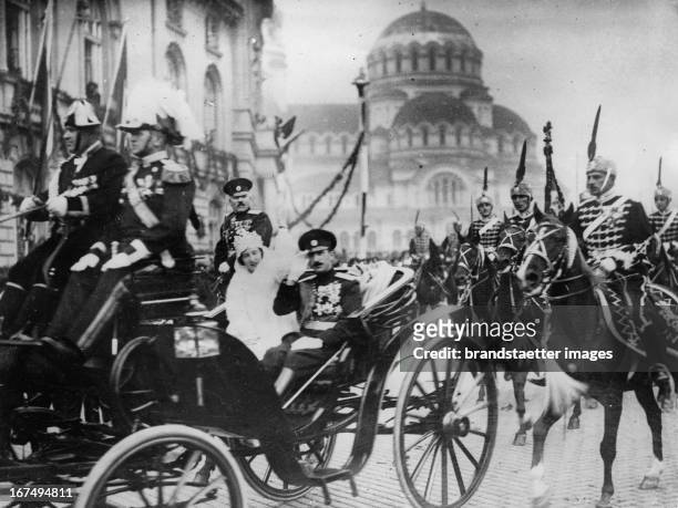 King Boris III. Of Bulgaria and his wife Assisi Giovanna of Savoy after the coronation of the Queen in Nevsky Cathedral . 3th November 1930....