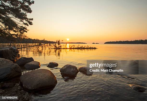 summer sunrise at isle royale national park - isle royale national park stock pictures, royalty-free photos & images