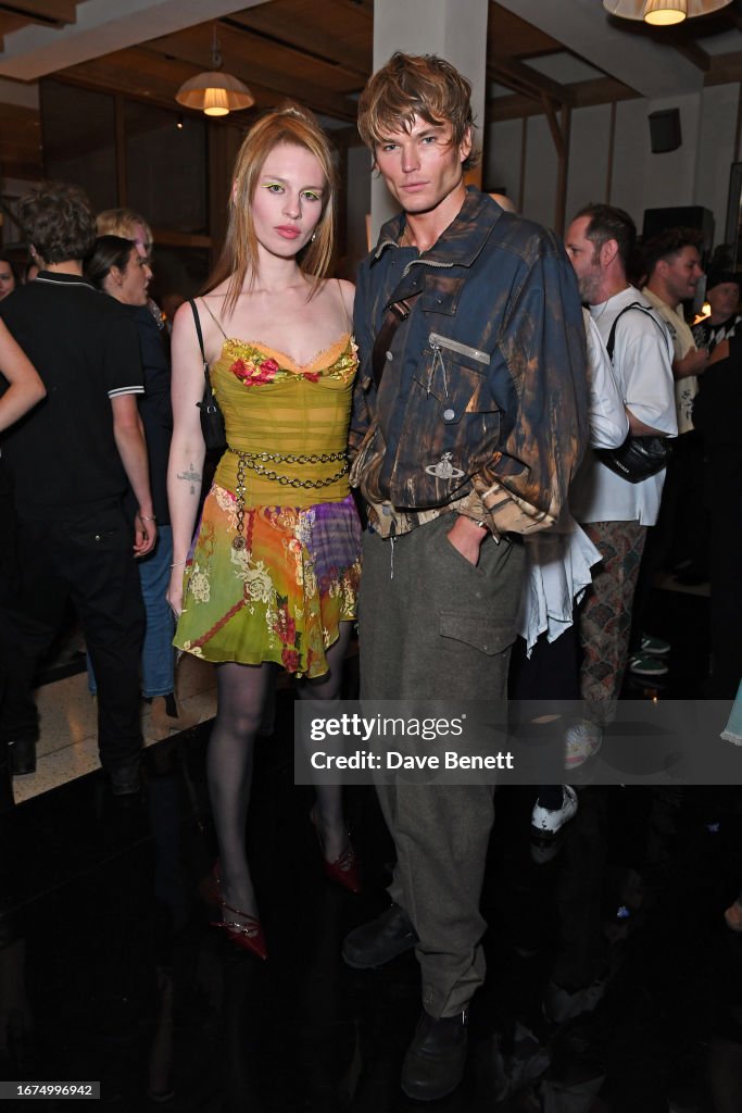 Ivy Getty and Jordan Barrett pose the Perfect X Valentino LFW party