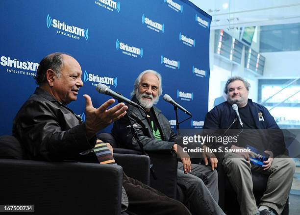 Iconic comedy duo Cheech & Chong attend "SiriusXM's Town Hall with Cheech & Chong" moderated by Artie Lange at the SiriusXM Studios on April 25, 2013...