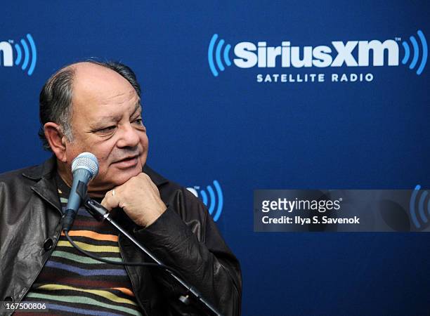 Comedian Cheech Marin attends "SiriusXM's Town Hall with Cheech & Chong" moderated by Artie Lange at the SiriusXM Studios on April 25, 2013 in New...
