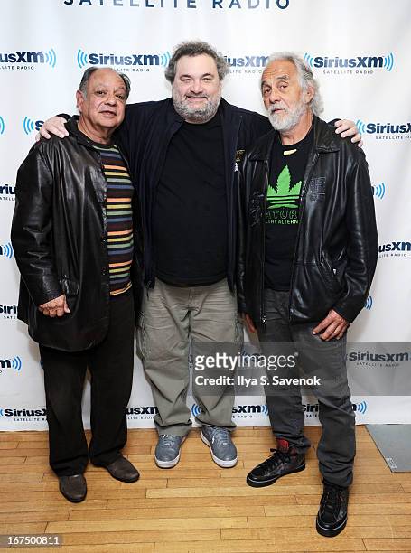 Cheech Marin, Artie Lange, Tommy Chong visit the SiriusXM Studios on April 25, 2013 in New York City.
