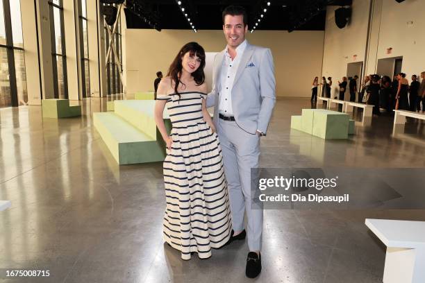 Zooey Deschanel and Jonathan Silver Scott attend the Rosie Assoulin Presentation during New York Fashion Week The Shows at Gallery at Spring Studios...