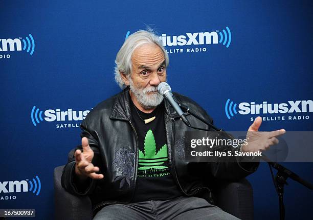 Comedian Tommy Chong attends "SiriusXM's Town Hall with Cheech & Chong" moderated by Artie Lange at the SiriusXM Studios on April 25, 2013 in New...