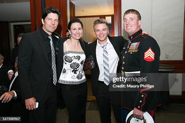 Michael Trucco, Melanie Troxel, Brett Davern and Dakota Meyer attend the Long Beach Grand Prix Charity Ball on April 19, 2013 in Long Beach,...