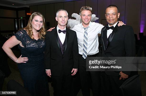 Renee White, Mark Longergan, Sergio Longeran and Brett Davern attend the Long Beach Grand Prix Charity Ball on April 19, 2013 in Long Beach,...