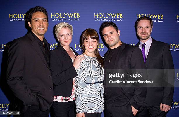 Darrell Dennis, Katya Gardner, Caitlynne Medreck, Matthew Carvery and Jonathan Robbins attend the 2nd annual HollyWeb Festival at Avalon on April 7,...