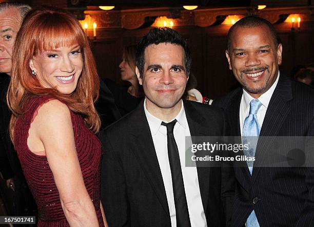 Kathy Griffin, Mario Cantone and Jerry Dixon attend the "I'll Eat You Last: A Chat With Sue Mengers" Broadway opening night at The Booth Theater on...