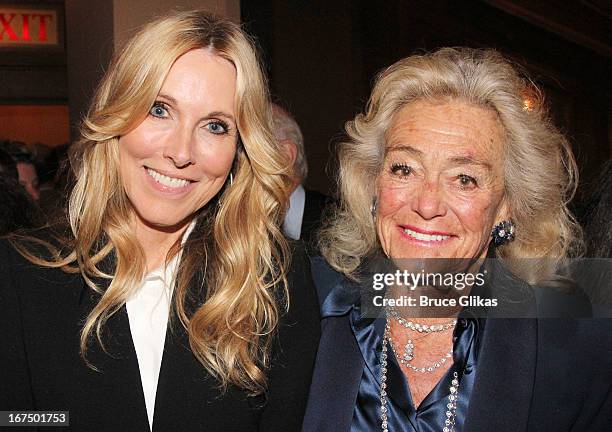 Alana Stewart and Terry Allen Kramer attend the "I'll Eat You Last: A Chat With Sue Mengers" Broadway opening night at The Booth Theater on April 24,...