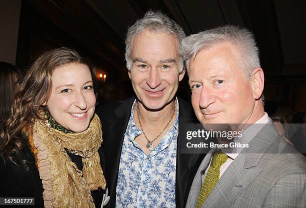 Sophie von Haselberg, John McEnroe and Martin von Haselberg attends the "I'll Eat You Last: A Chat With Sue Mengers" Broadway opening night at The...