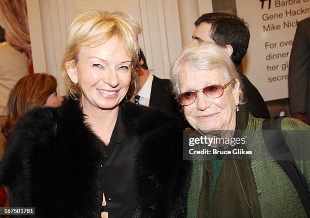 Judy Craymer and Ann Roth attend the "I'll Eat You Last: A Chat With Sue Mengers" Broadway opening night at The Booth Theater on April 24, 2013 in...