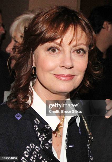 Susan Sarandon attends the "I'll Eat You Last: A Chat With Sue Mengers" Broadway opening night at The Booth Theater on April 24, 2013 in New York...