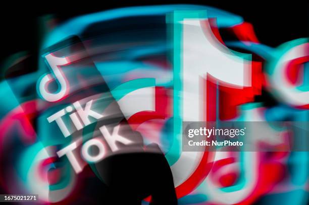 TikTok displayed on a smartphone with TikTok Icon seen in the background, in this photo illustration. On 18 September 2023, in Brussels, Belgium.