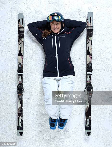 Freestyle moguls skier Heather McPhie poses for a portrait during the USOC Portrait Shoot on April 25, 2013 in West Hollywood, California.