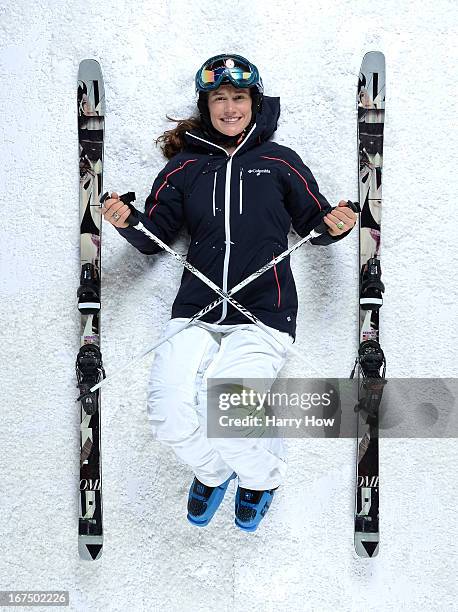 Freestyle moguls skier Heather McPhie poses for a portrait during the USOC Portrait Shoot on April 25, 2013 in West Hollywood, California.